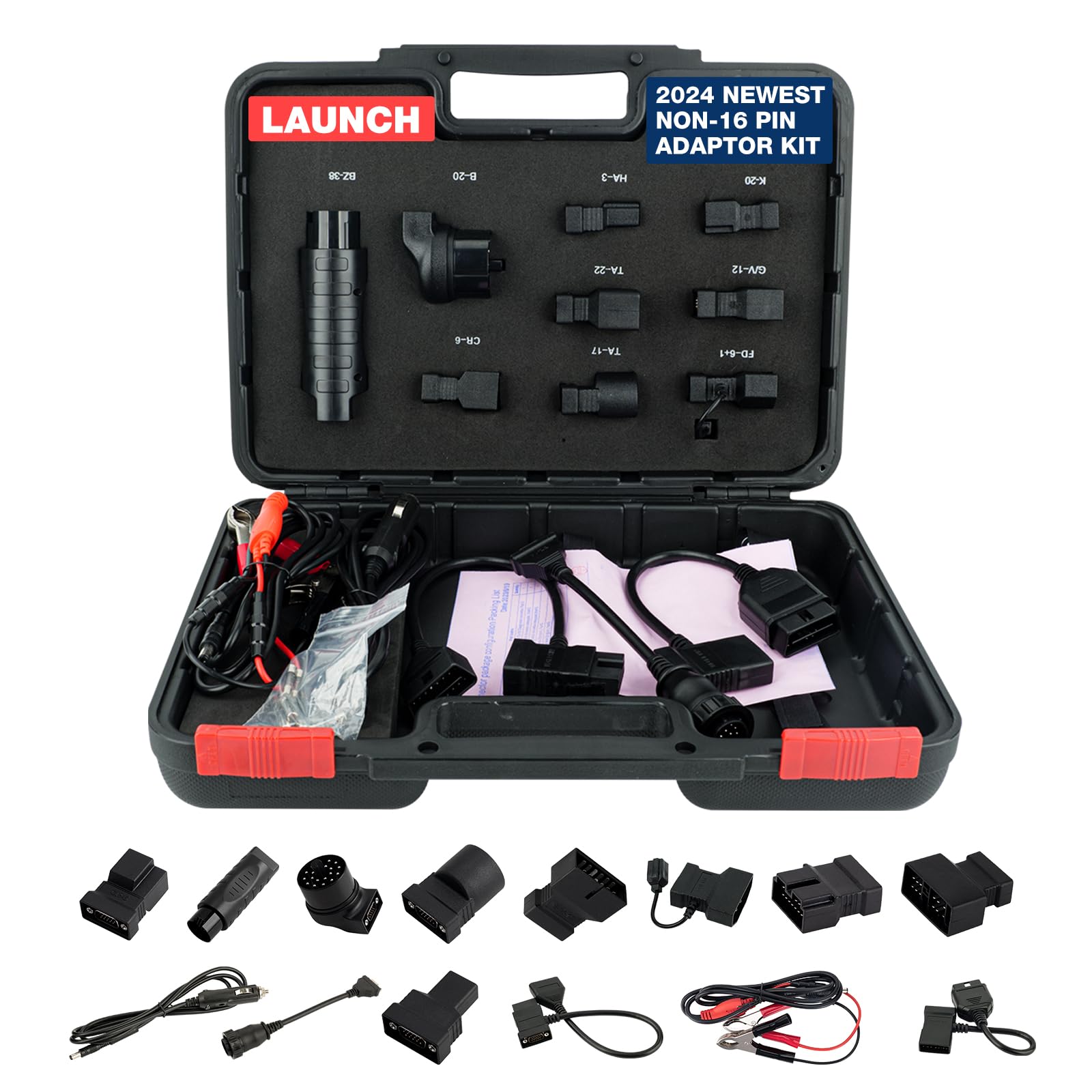 LAUNCH Non-16 Pin Adapter Kit Work for LAUNCH CRP919E BT/ CRP919X BT LAUNCH X431 [X431 Pro V/PROS, X431 V/V+ X431 PRO S+/3S+/5/Mini, X431 PAD III/V/VII] OE-Standard Connectors for 1996-2002 Vehicles