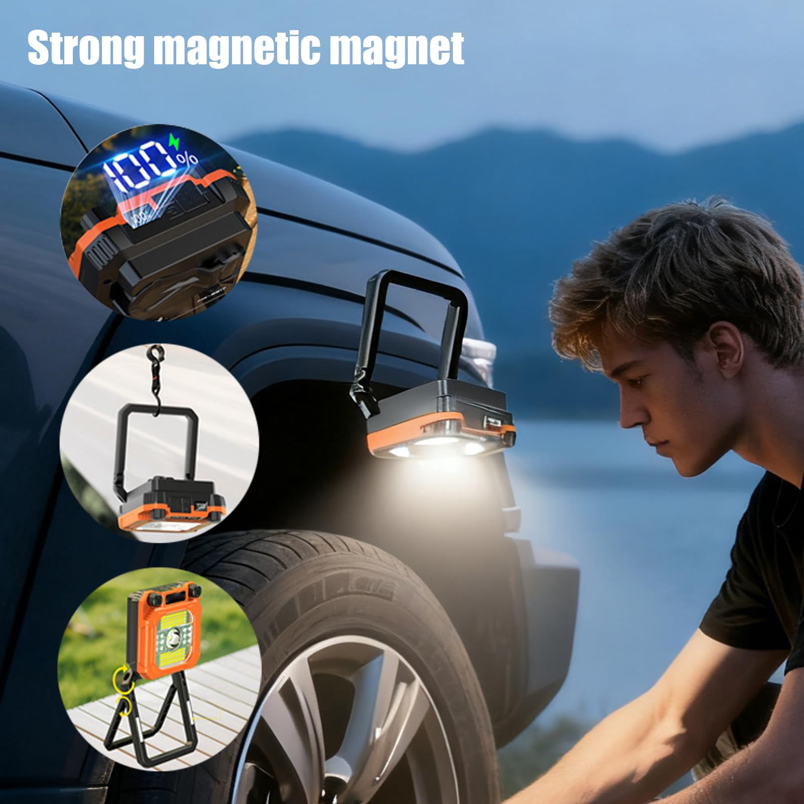 Camping Ricaricabile Portatile Pieghevole Lanterna Luce Lampada | A LED Da Campeggio Per Esterno, Tenda, , Interno, Giardino, Cortile, Lavoro, Tenda,