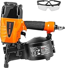 VEVOR Coil Siding Nailer CN65, 1-1/4" to 2-1/2" 15 Degree Pneumatic Siding Nail Gun with Tool-Less Depth Adjustment, 70-120PSI Air Coil Nailer for Siding, Pallet Sheathing, Wooding, Fencing, Decking