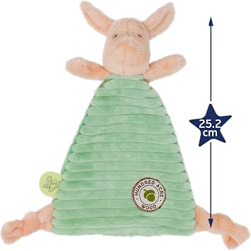 Rainbow Designs CLASSIC PIGLET COMFORT BLANKET, Baby, Green | Soft plush fabric, comforting companion, baby-safe design, suitable from birth
