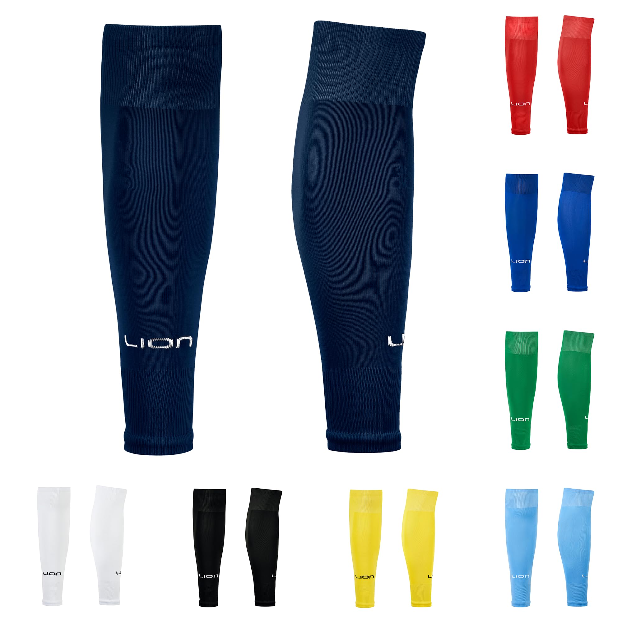 Kids/Youth Football Sock Sleeves To Accompany Grip Socks - Fits Over Calf/Shin Pads - Variety Of Colors To Match Your Team Kit