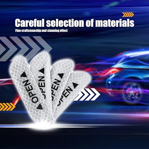 Miniatura 5 de Paquete de 4 calcomanías de advertencia de seguridad abiertas para puerta de automóvil, película anticolisión, calcomanía de seguridad de visión