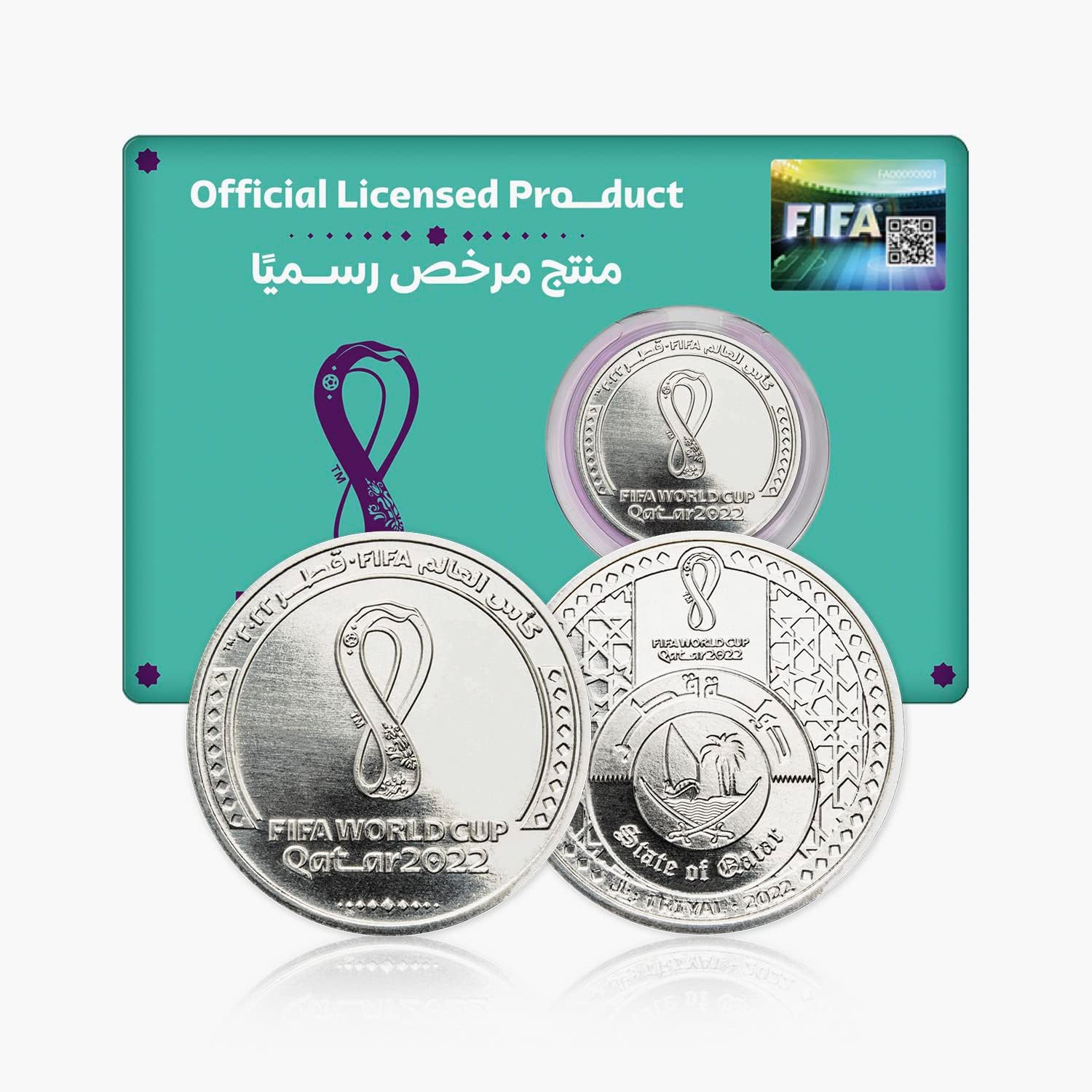 Collectable FIFA World Cup Qatar 2022 Football Championship Emblem Coin 1 Riyal