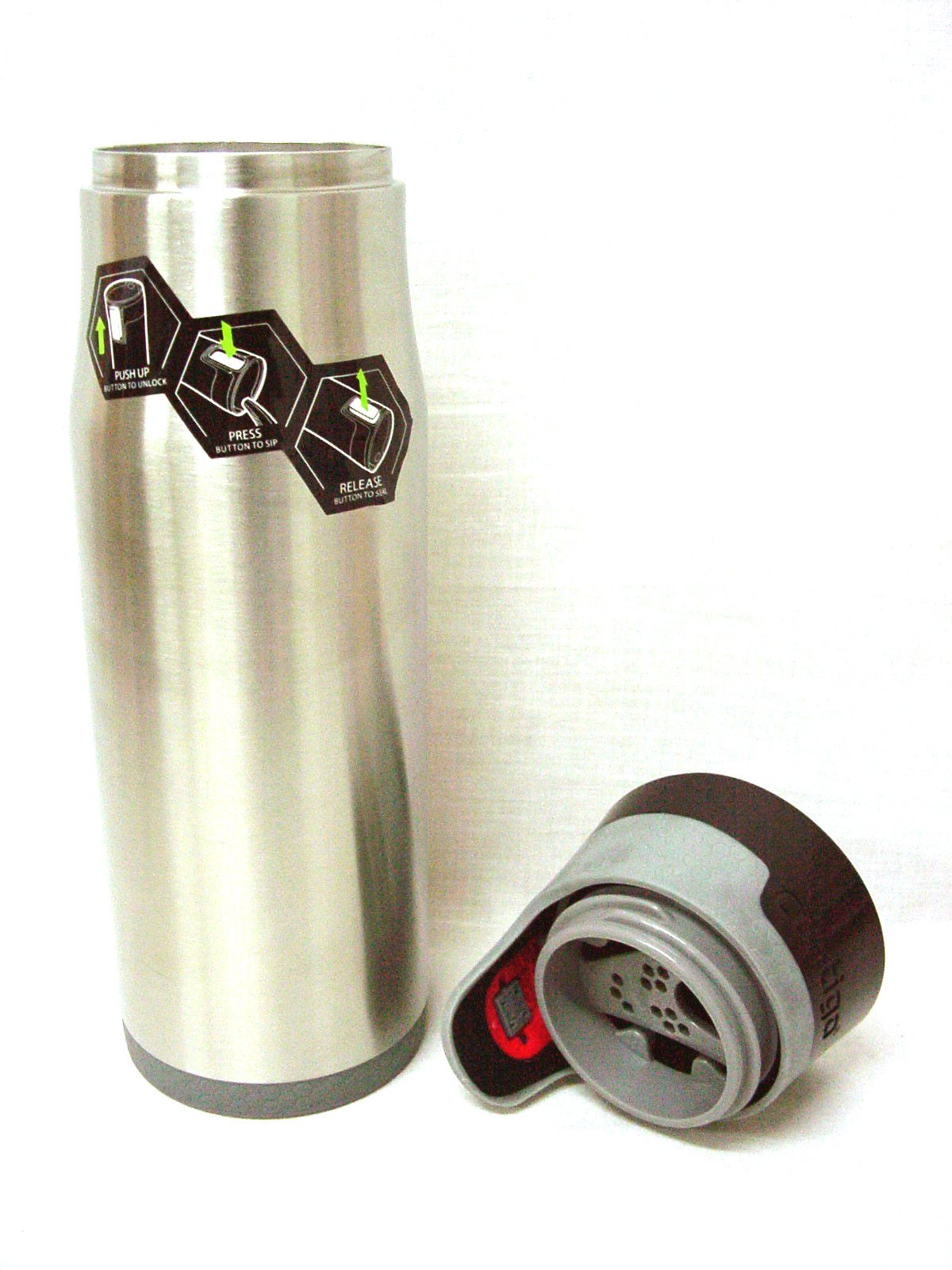 Contigo CANTIMPLORA Termo Botella Aria 600ML Acero Inoxidable Gris
