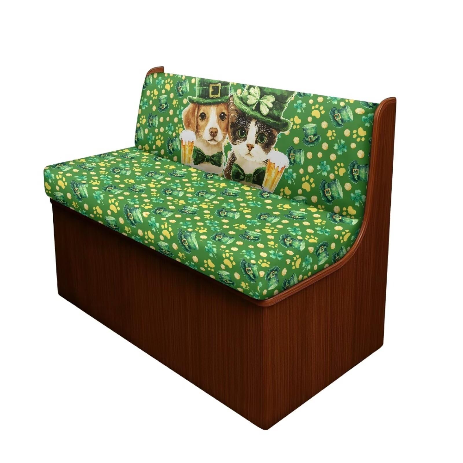 Reanaysto Rv Dinette Cushion Covers Set of 2 St. Patrick's Day Dog Cat Camper Accessories Sturdy Furniture Covers for Sofa and Loveseat Perfect for Home with Kids and Pets