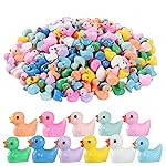 LOUHUA Mini Resin Ducks 220 Pack Tiny Duck Figurines Bulk for Miniature Dollhouse Decor Accessories Garden Aquarium Potted Ornament Party Toys DIY Charms Office Classroom Activity to Hide