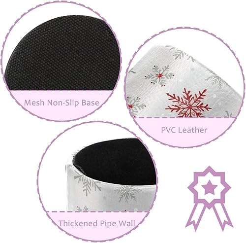 Miniatura 2 de Organizador de bolígrafos de escritorio de copos de nieve blancos y rojos, soporte para brochas de maquillaje, soporte para lápices para escritorio,