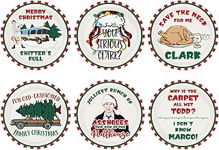 Christmas Vacation Decorations, Funny Holiday Paper Plates, 60 Count Disposable Dinner Plates, Christmas Vacation Merch Gifts Party Decor Supplies, Holiday Dinnerware Table Decorations, 9 inch