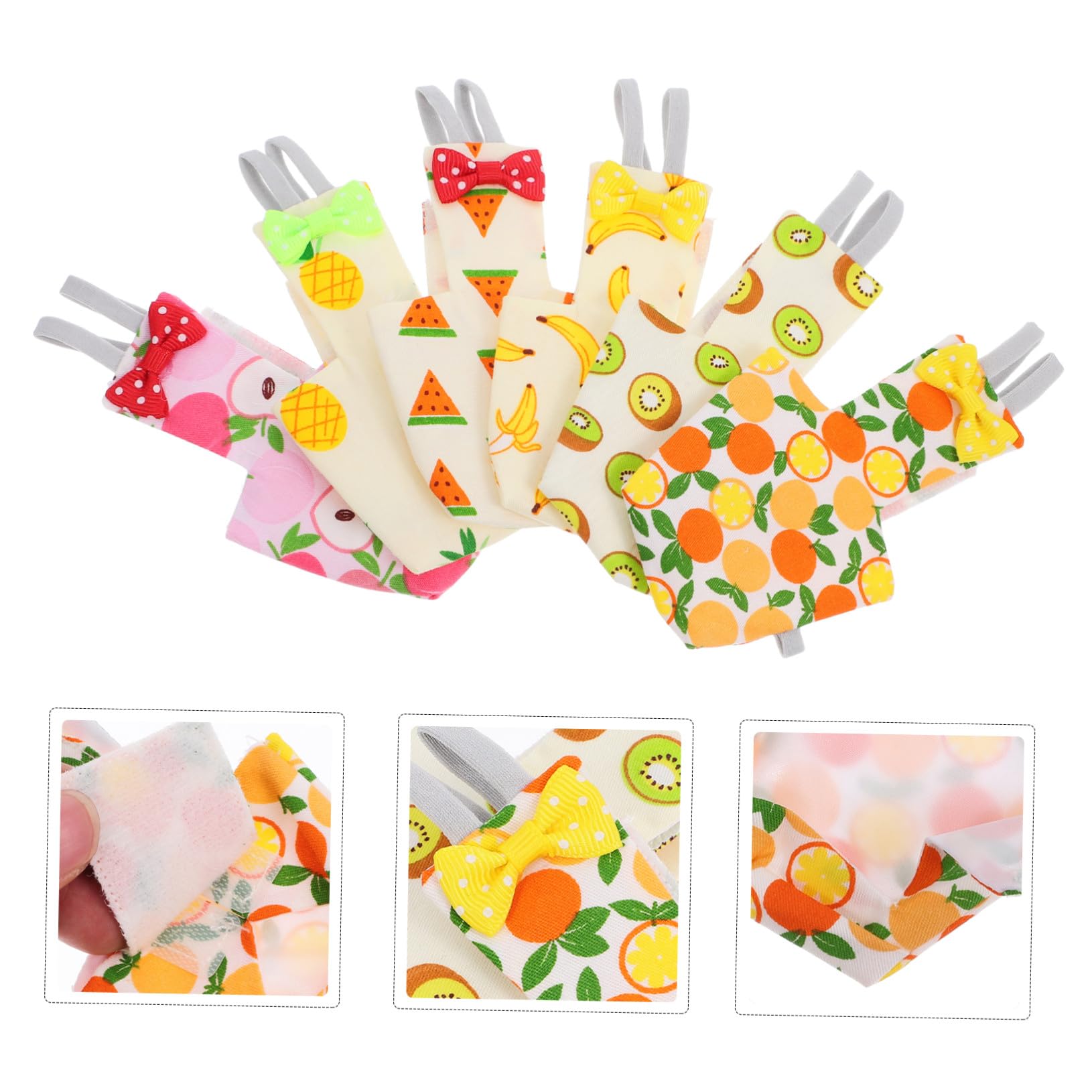 NOLITOY 6 Piezas Pañales para Pájaros Reutilizables y Lavables con Estampado de Frutas Ropa para Pequeños como Periquitos y Ninfas Traje de Vuelo para Mascotas