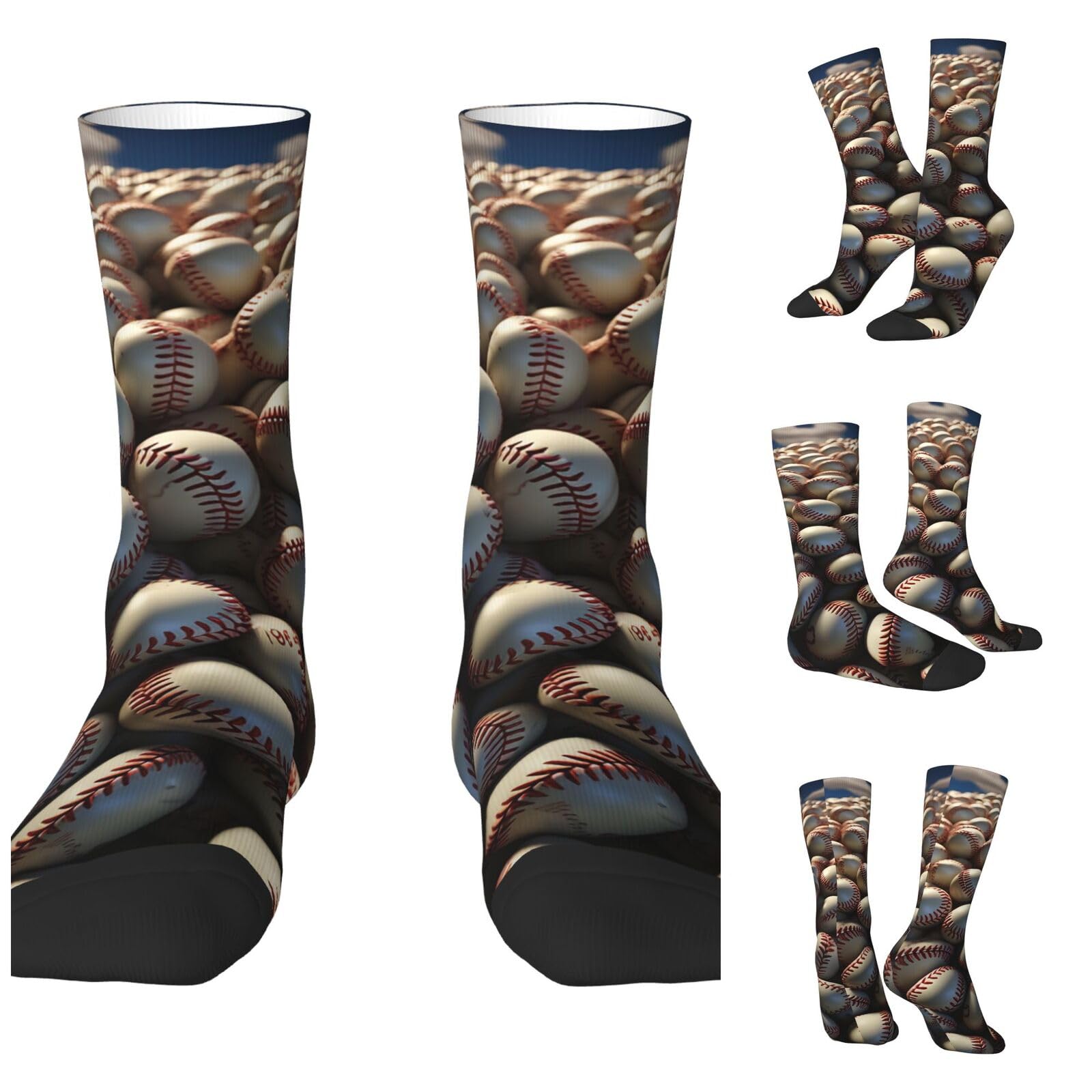 LZQPOEAS Baseball Athletic Socks Unisex Cushioned Crew Socks Hiking Running Calf Sock Soft Above Ankle Sock