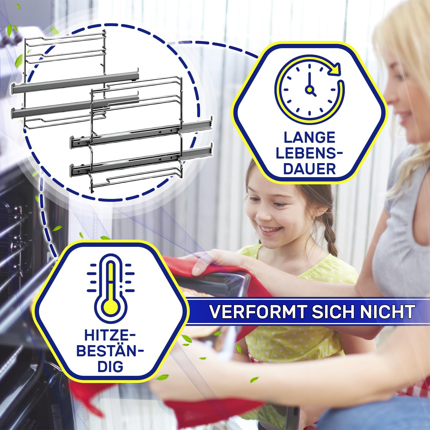 2 Stück Teleskopauszug Backofen 2 Ebenen mit dem Originalcode 17001568 HEZ538200 HZ538200 für Bosch für Siemens CZ11TE25X0 für Constructa JZ11TE25X0 für Junker - Garantie 10 Jahre - MONTERAL