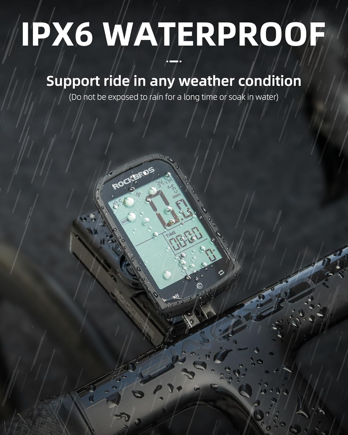 ROCKBROS Bike Computer Wireless Cycling Computers ANT+ Bluetooth Bicycle Computer Mini Speedometer Odometer Waterproof 2.9inch LCD Screen GPS/BDS/Galileo Position System