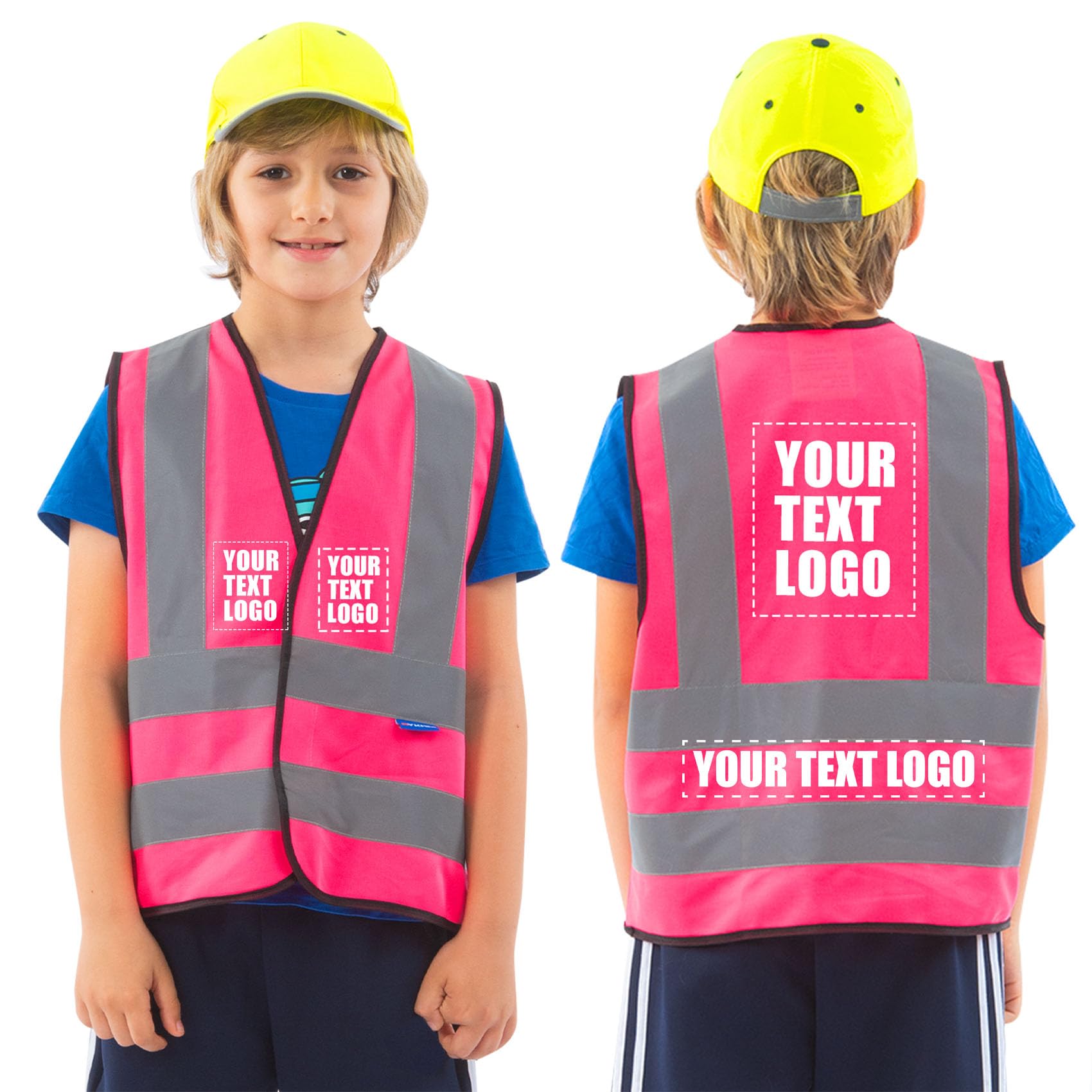 2-5Year childs high vis vest pink high vis Reflective Safety Vest High Visibility kid hi viz vis Waistcoat — image 1