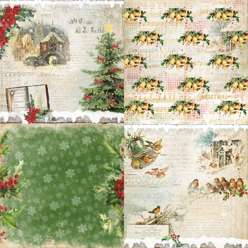 Miniatura 2 de AitnWoy 24 hojas de papel de recortes de Navidad para vacaciones de invierno, 6 x 6 pulgadas, cartulina de un solo lado, papel decorativo para