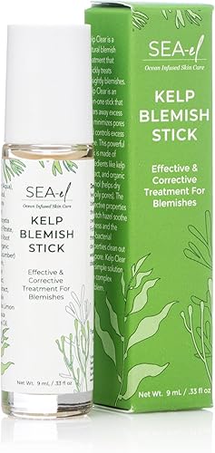 Miniatura 4 de Sea El Kelp Blemish Stick - Tratamiento de puntos negros y acné, aceite de romero y árbol de té, suero y tónico para la piel para mujeres y hombres,