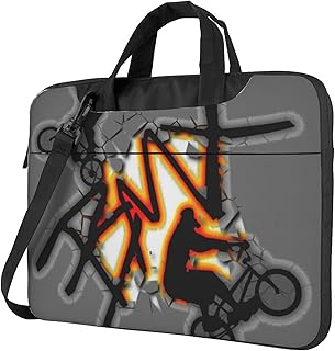 [Rtjbsdt] ノートパソコン保護ケース、軽量で持ち運びに便利、内ポケット、持ち運びハンドル、ショルダーストラップ付き、ユニセックス。(自転車、BMXバイク、サイクリング、ライダースポーツ)
