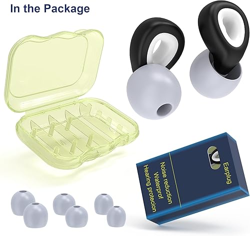 Miniatura 7 de Tapones para los oídos para reducción de ruido, tapones de silicona flexibles reutilizables para dormir, conciertos, motocicletas, aviones y