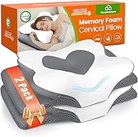 Vista 11 de Almohada cervical para dormir, almohada de espuma viscoelástica para el cuello, almohada ergonómica para el alivio del dolor, almohada de contorno