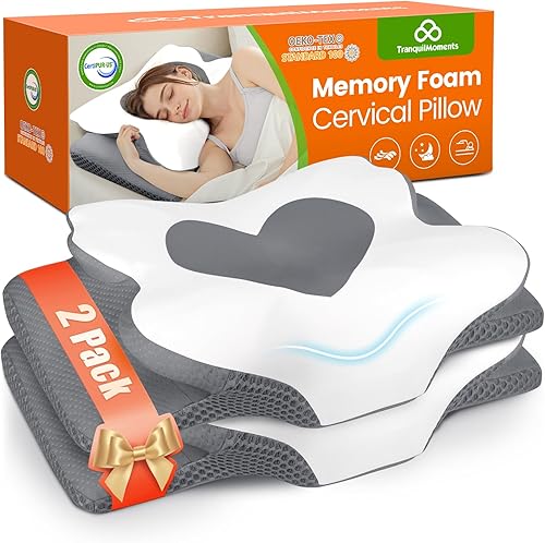 Miniatura 11 de Almohada cervical para dormir, almohada de espuma viscoelástica para el cuello, almohada ergonómica para el alivio del dolor, almohada de contorno