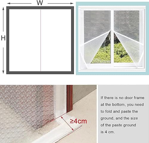 Miniatura 2 de Cortina con aislamiento térmico, kit de aislamiento de ventana resistente a la intemperie, cortina cálida para invierno, película de plástico para