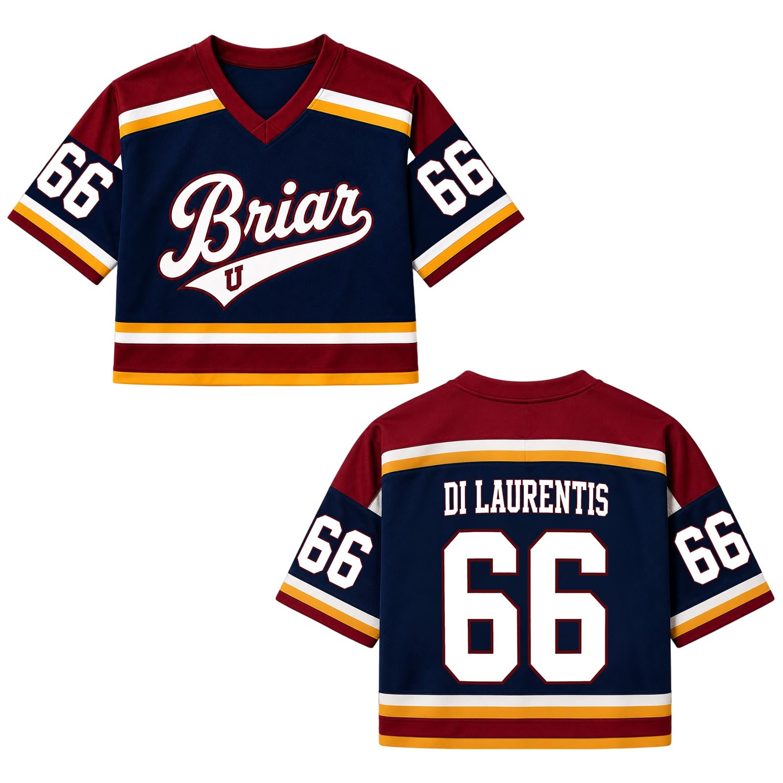 Off Campus Hockey Jersey Women Graham 44 & Logan 22 & Tucker 46 & Dean 66 Briar U Hockey Shirts Short Sleeve Briar University Shirts Sports Y2K Crop Tops Off Campus Merch for Fans