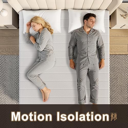 Miniatura 3 de Colchón Híbrido de Tamaño Completo en una Caja, Colchón Firme de 10 Pulgadas con Espuma Viscoelástica, Aislamiento de Movimiento y Fuerte Soporte de