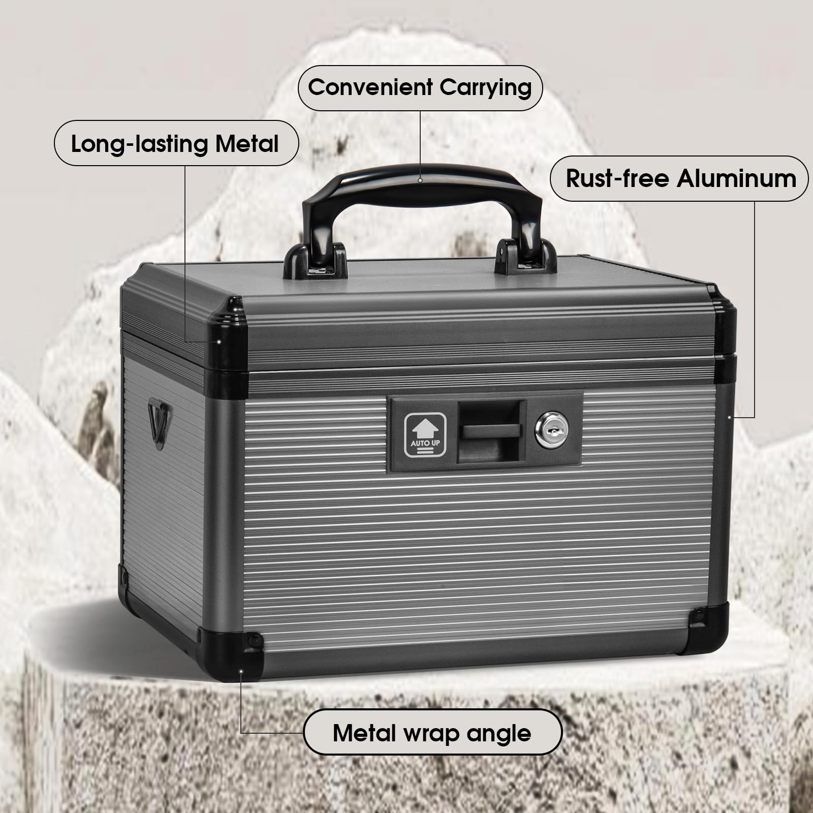 ZORVIDSON Medicine Lock Box with Key,Portable Medication Lock Box with Handle - Image 4