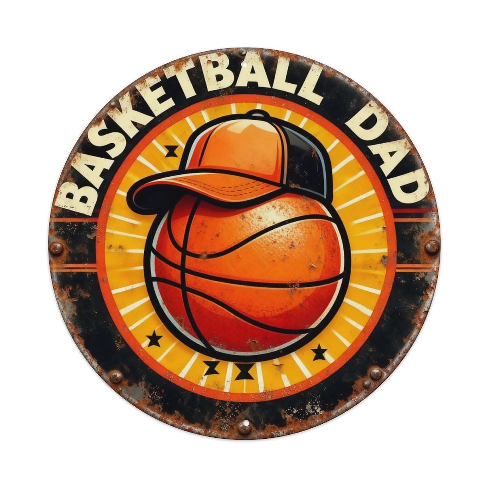 Vintage Basketball Dad Metal Tin Sign Plaque