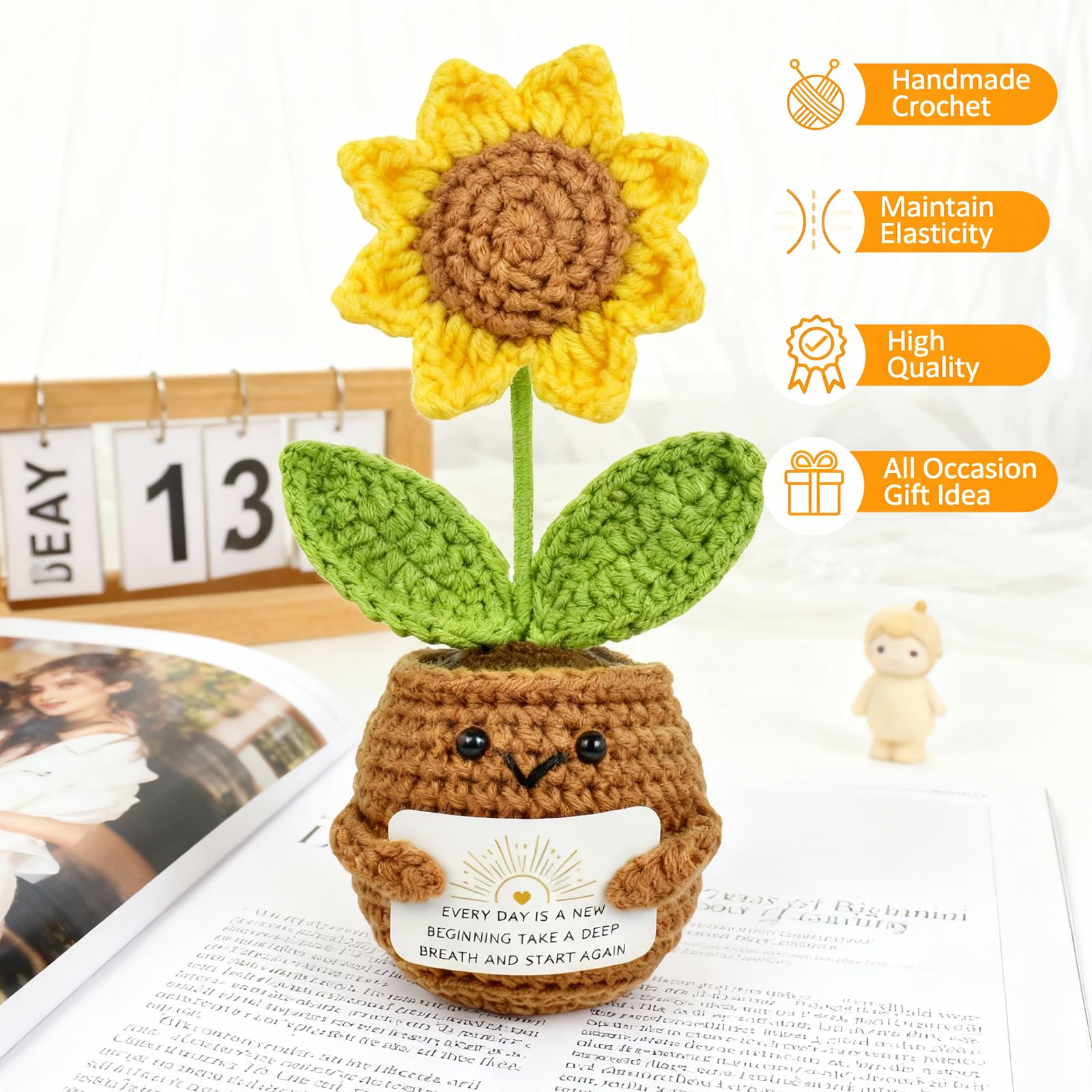Get Well Soon Gifts Baskets for Women, Unique Birthday Gifts for Women Her Mom Friend Teacher, Sending Sunshine Gift Sunflower Gift, Thinking of You Care Package