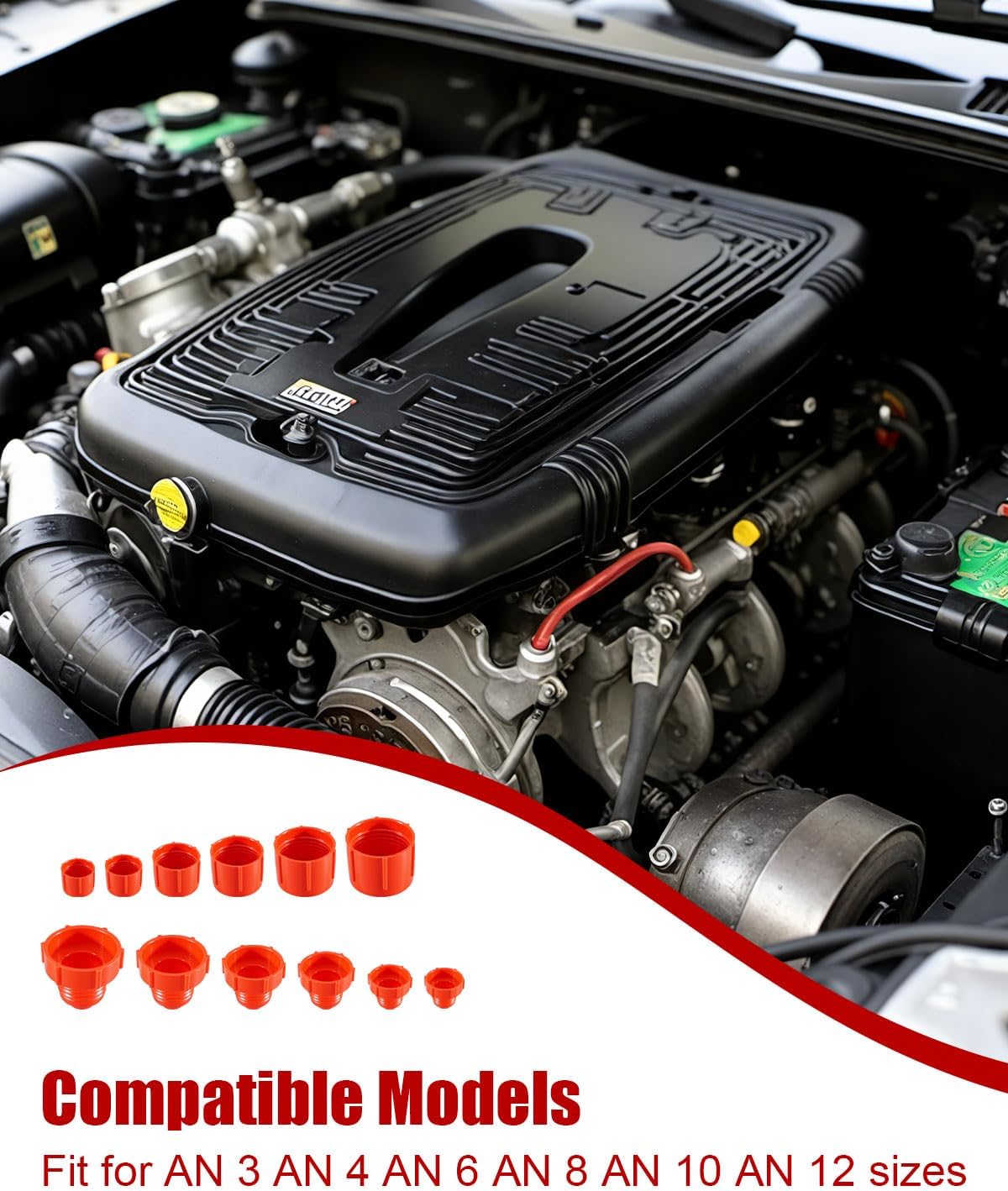 150 Plastic Caps and Plugs Automotive Plug and Cap Kit Red Plastic Servicing Fluid Lines Seals Hoses and Blocks Out Dirt, Kit Contains Multiple Fitting Cap Sizes