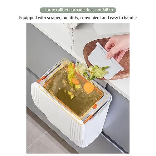 Miniatura 5 de KiDaYuan Hanging Wall Mounted Kitchen Plastic Trash can, Compost Bin Cabinet-Hanging Trash binWaterproof and Leak Proof with Cover, 9.5L (2.5