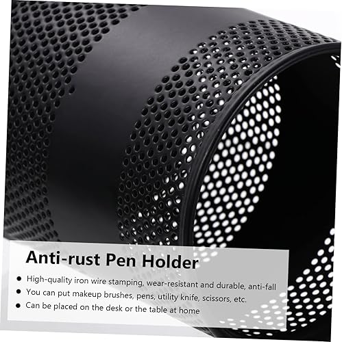 Miniatura 3 de Operitacx 3 unids hierro pluma olla papelería decorar pluma cubo hierro red metal papelería titular de la pluma de alambre de hierro organizador de