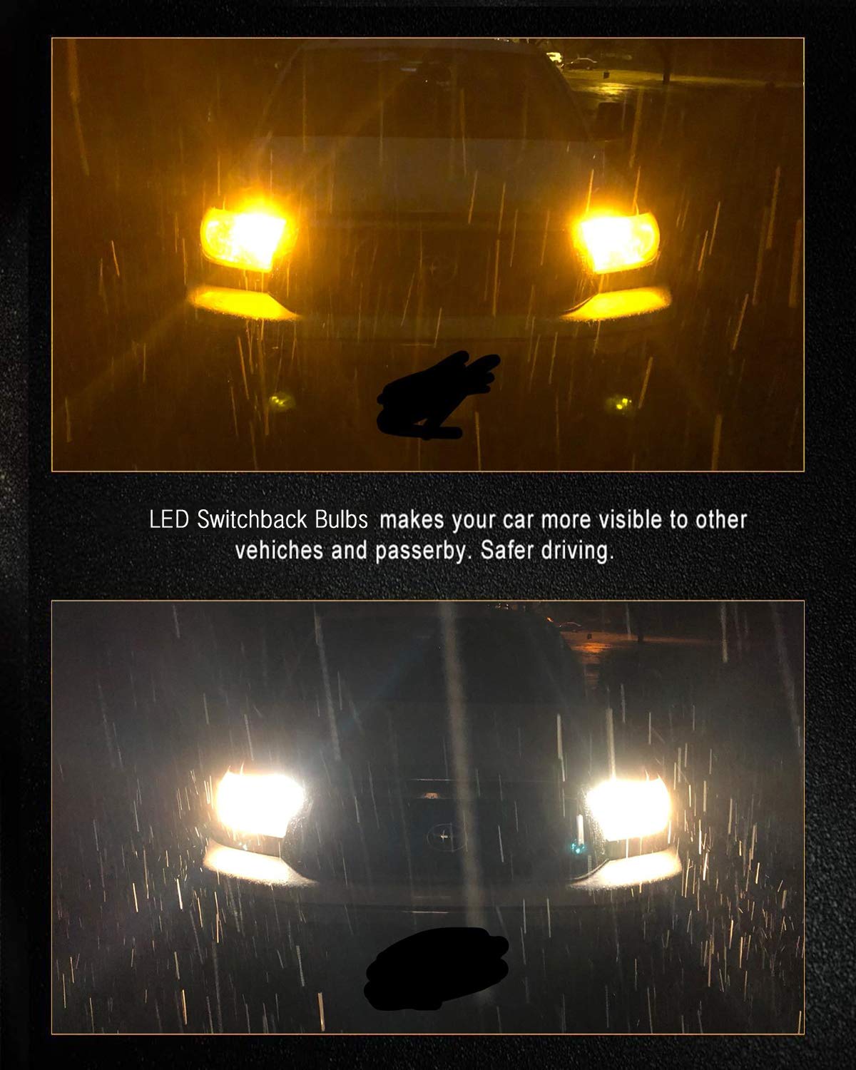 AUXLIGHT 3157 4157 3057 3457 Switchback LED Bulbs 76SMD Chipsets
