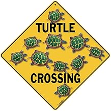 CROSSWALKS Turtle Crossing 12" X 12" Aluminum Sign (X07)