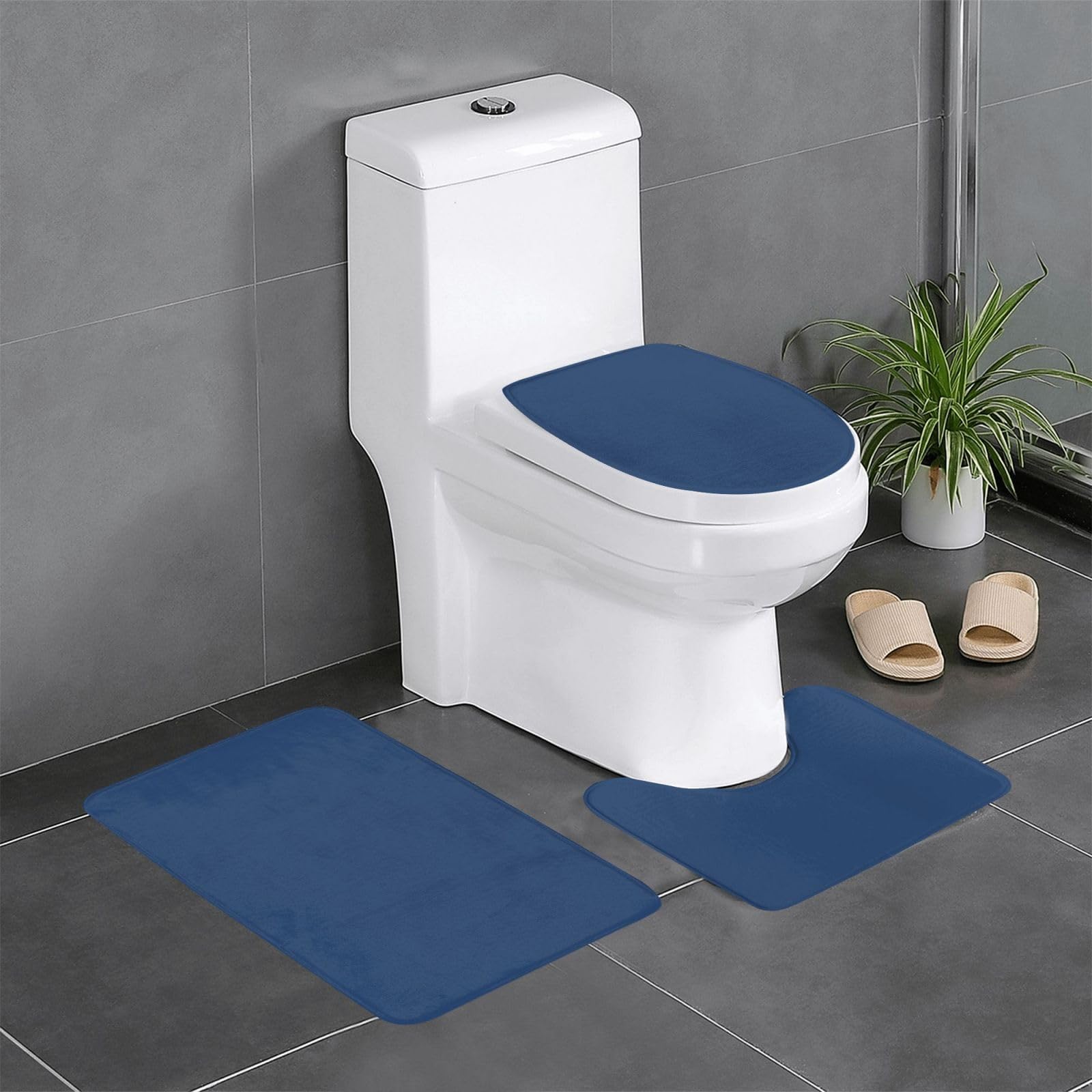 Tapis de bain antidérapants Verre HJFCZH bleu haut de gamme
