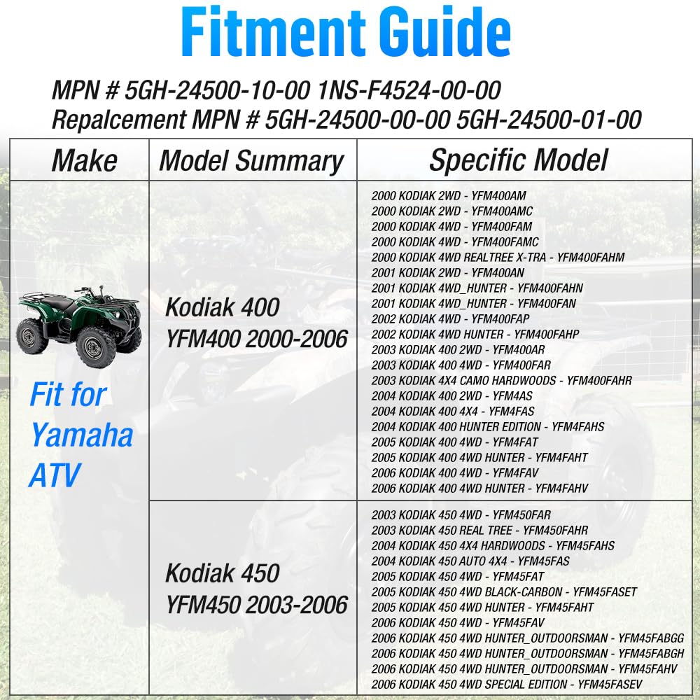 Benzinhahn Unterdruck Kraftstoffhahn für Yamaha ATV Kodiak 400 YFM400 2000-2006 Kodiak 450 YFM450 2003-2006 Grizzly 400 YFM400 2007-2008 Grizzly 450 YFM450 2007-2014