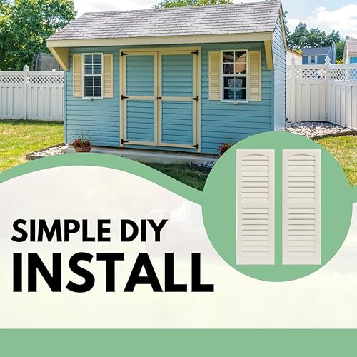 Miniatura 5 de Persianas para cobertizos con listones de 9 pulgadas de ancho x 36 pulgadas de alto para cobertizos, casas de juegos y gallineros, 1 par (granate)