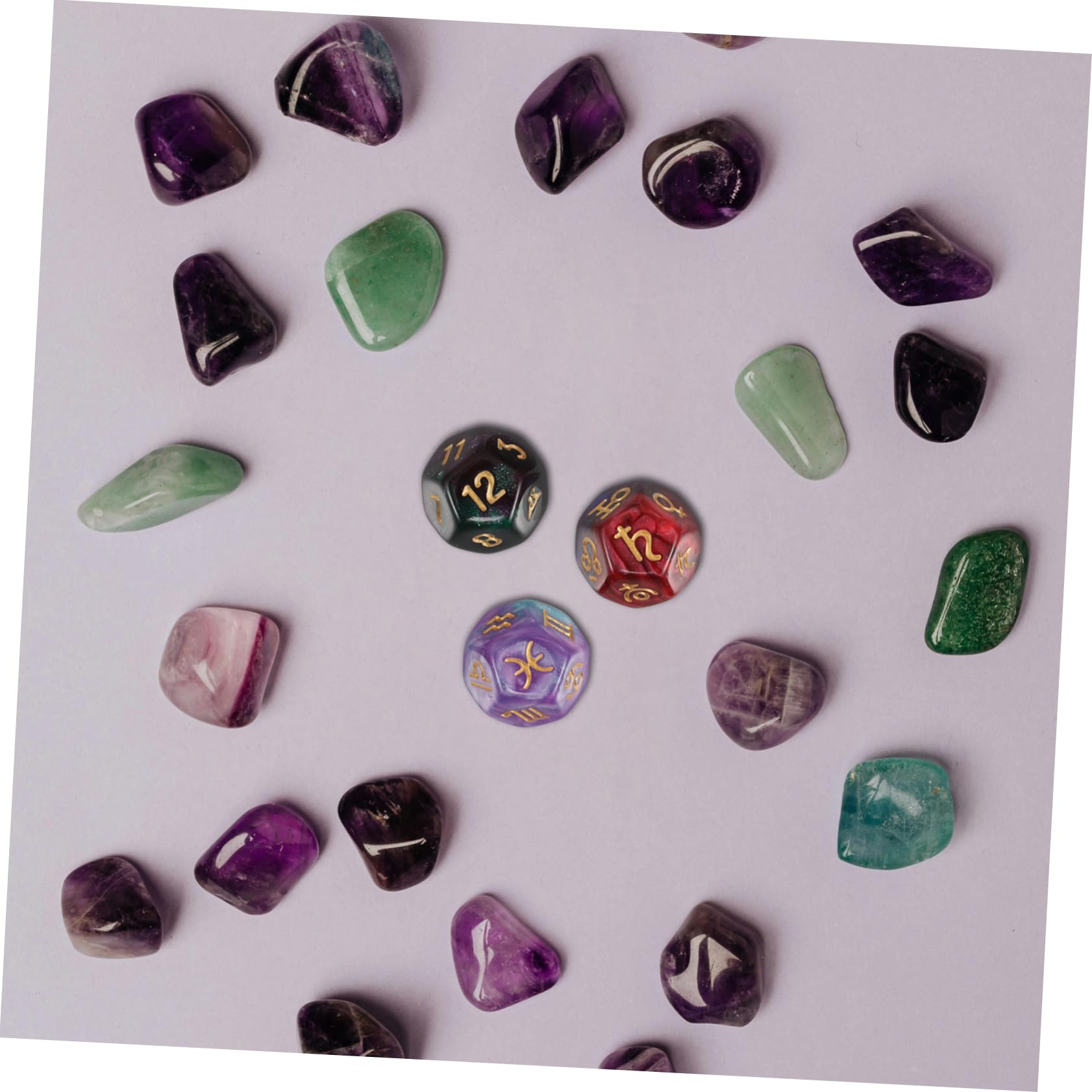 ibasenice 3Szt 12 Kostek Do Gry Stołowej Zodiac 12-Stronne Kostki Do Wróżenia Kostki Astrologiczne Gier Numerowane Zodiaku Akcesoria Gry Tarot Kości Planetarne D12