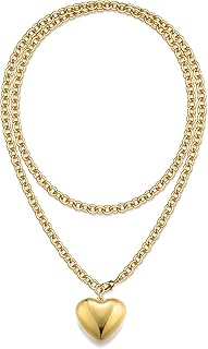 16k Chunky Gold Necklace for Women Non Tarnish, 36'' /92cm Long Gold Chu...