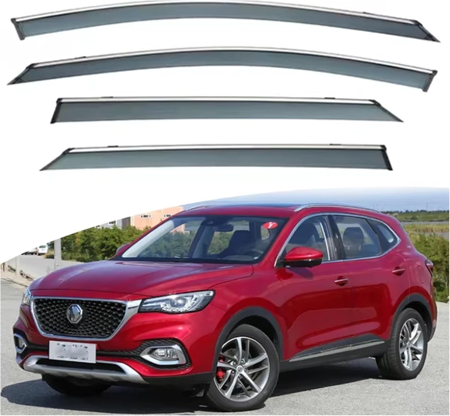 Acwyahso Rain Guards Wind Deflectors for MG HS 2018 2019 2020 2021 2022 2023, 4Pcs Vent Visors, Allows Fresh Air & Keeps Rain Out, No-Drill Install