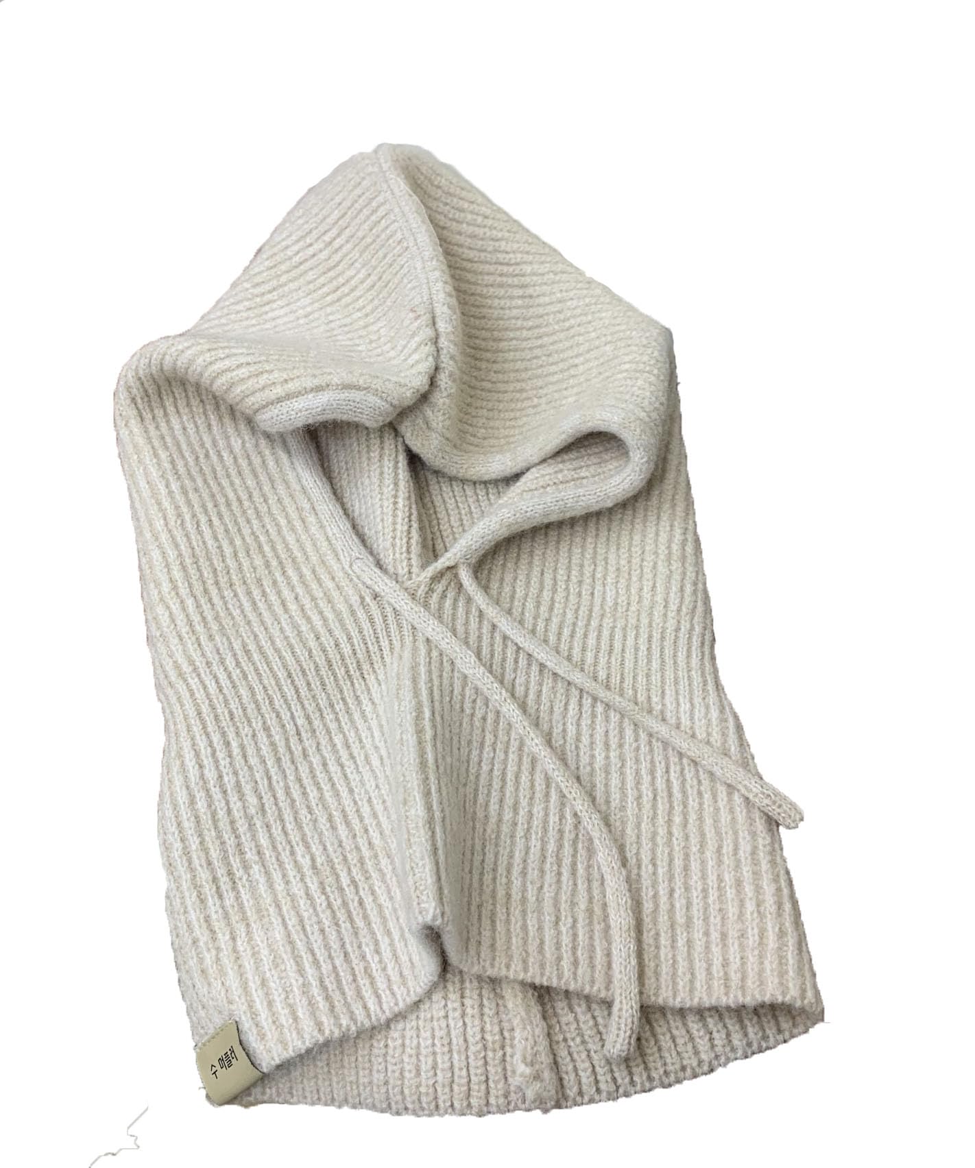 KGM Accessories New Knitted Balaclava Hood Women Men Balaclava hat Winter Cashmere Beanie (Cream)