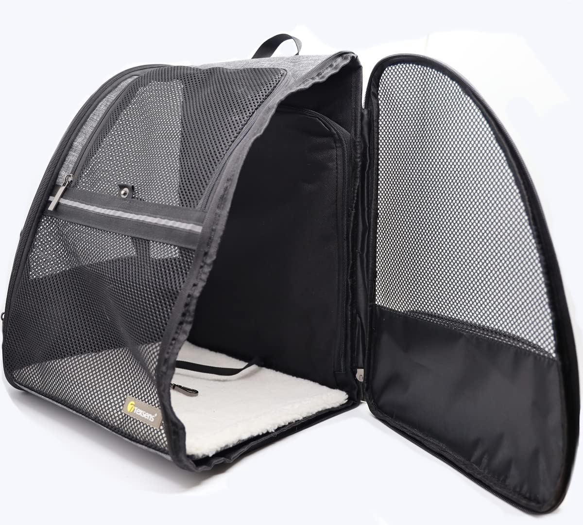 Trasportino Animali Domestici Borsa Per Animali Domestici - Trasportino Tracolla Regolabile, Ventilazione In Rete, Grigio E Blu Zaino Pet Ventilato - 4
