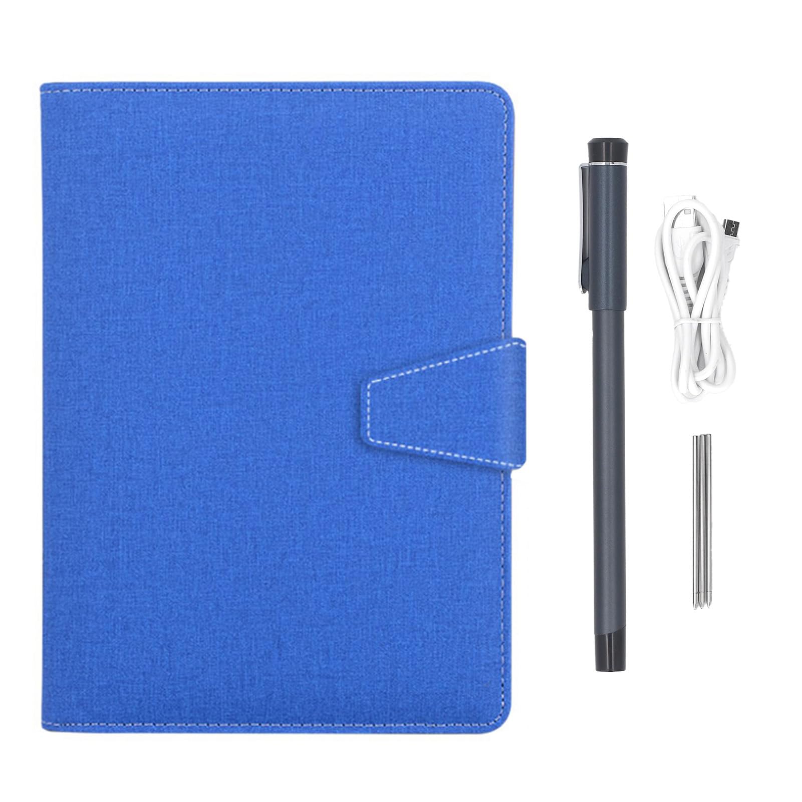 VBESTLIFE Smart Pen Digital Notebook -Set, 3 in 1 OCR Texterkennung Echtzeit Sync Bluetooth 5.0 Digitales Schreibpad für Smartphone -Tablet (Leinenmuster blau)