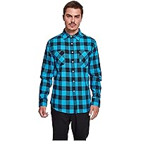 URBAN CLASSICS Camicia in Flanella a Maniche Lunghe da Uomo, Camicia Casual Lunga