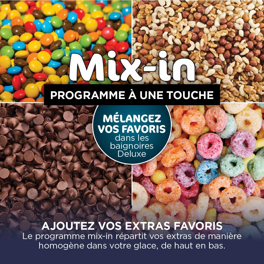 Ninja CREAMi Deluxe Machine a glace et sorbetière, 2 bacs, 10 fonctions, crème glacée, yaourts glacés, des milkshakes, des slush, Pièces amovibles lavables au lave-vaisselle, Stone/Or NC502EUSTGD
