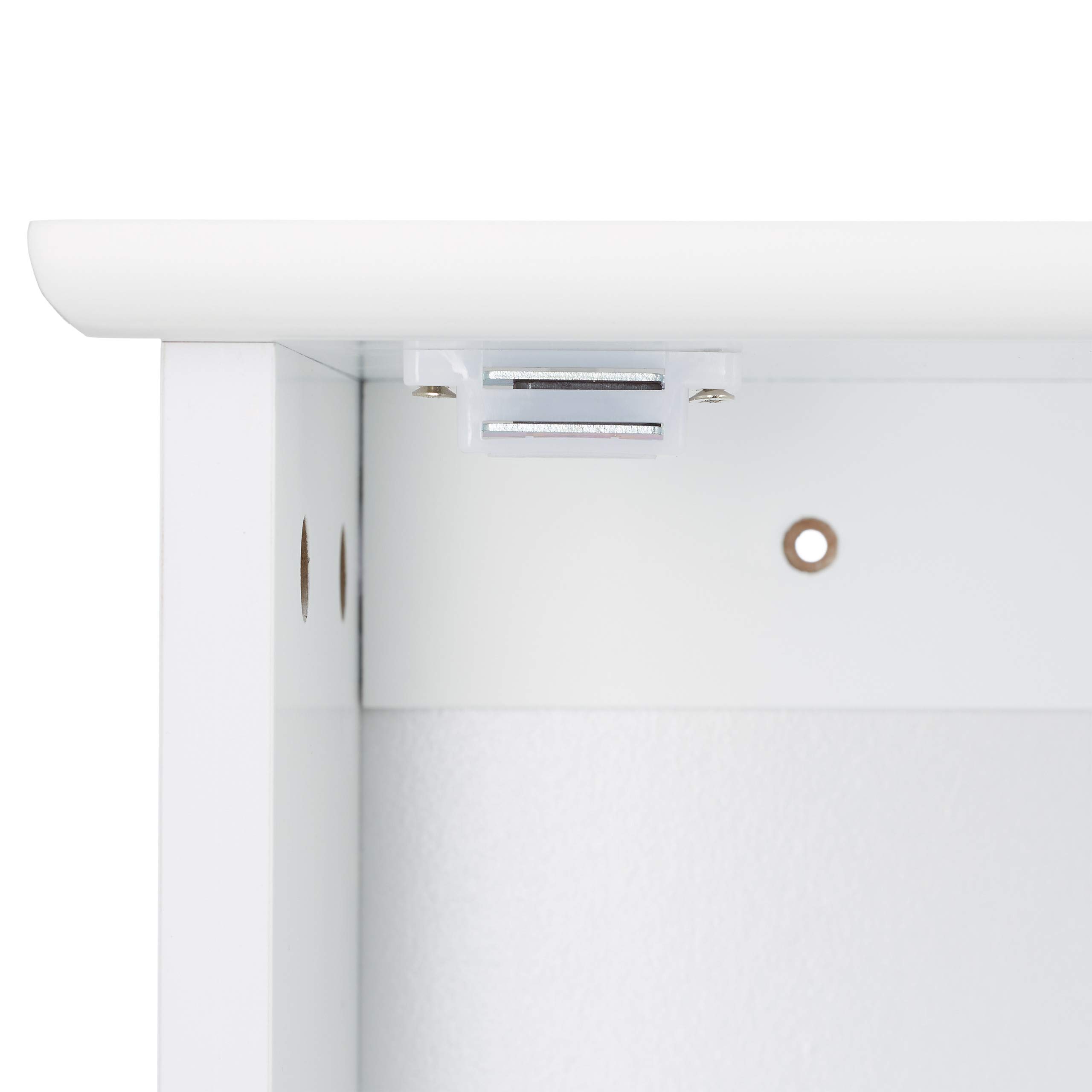 Relaxdays Mueble de Baño Colgante con Puerta Persiana, 3 Niveles, Poca Profundidad, 70 x 42 x 16,5 cm, Compacto, Blanco