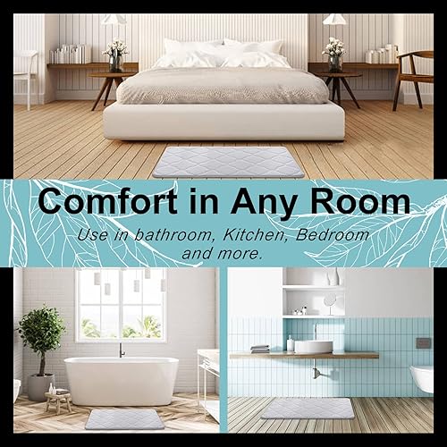 Miniatura 9 de Olanly - Alfombra de baño de espuma viscoelástica, ultra suave, antideslizante y absorbente, lavable a máquina, cómoda, gruesa alfombra de baño para