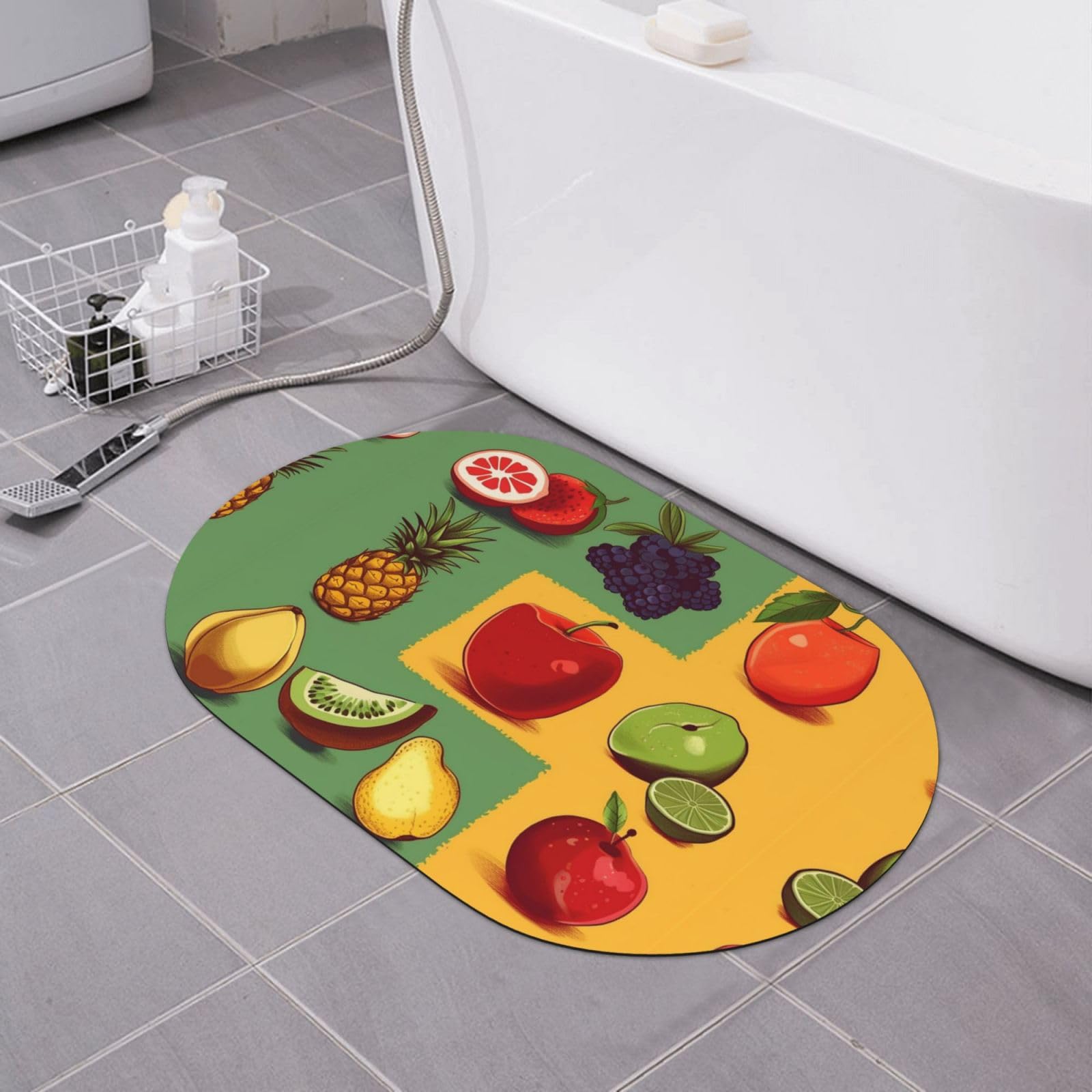 Paillasson imprimé fruits tapis de bain antidérapant 15,7x60 cm