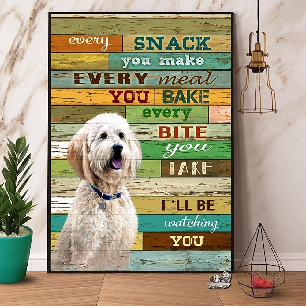 Adults Jigsaw Puzzle 300 Piece Wooden Adults Children Puzzles Goldendoodle I‘Ll Be Watching You Jigsaw for Active Thinking Party Entertainment Perfect