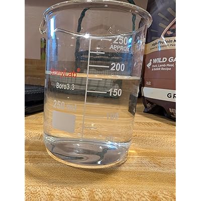 FunChem Glazen beker, 1-pack borosilicaatglas, gegradueerd, lage vorm Griffin-beker met schenktuit, laboratoriumbeker, 500 ml